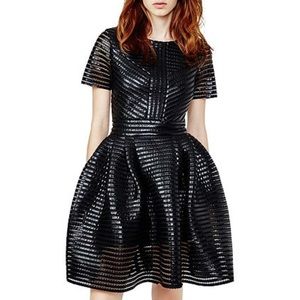 NWT Maje Roybridge stripped leather texture Dress